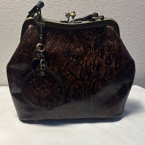 Patricia Nash Leather Laurena Frame Bag with Mirror Fob